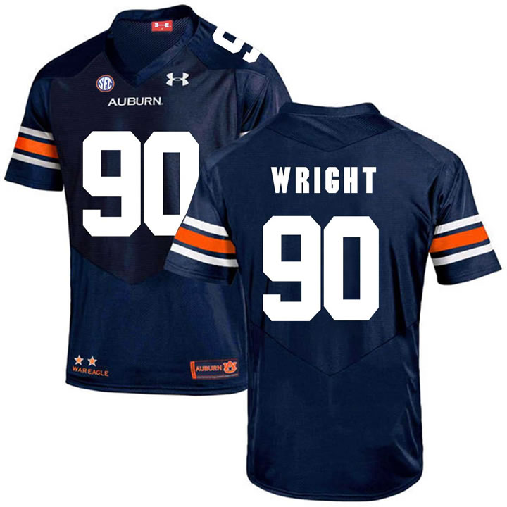 Auburn Tigers #90 Gabe Wright Navy College Football Jersey DingZhi